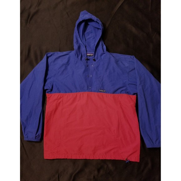 VTG 90s Patagonia Hoody Pullover Sailing 1/4 Snap Marsupial Jacket Men's Large - Picture 1 of 11